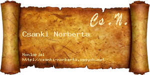 Csanki Norberta névjegykártya